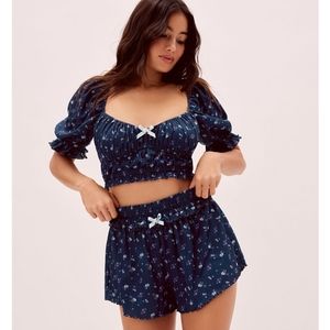 NWT For Love & Lemons Lola Pointelle Set S…